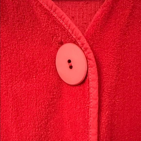 Vintage 1980s Stan Herman Cozy Red Terry Cloth Robe - NWT!!! - Picture 4 of 8